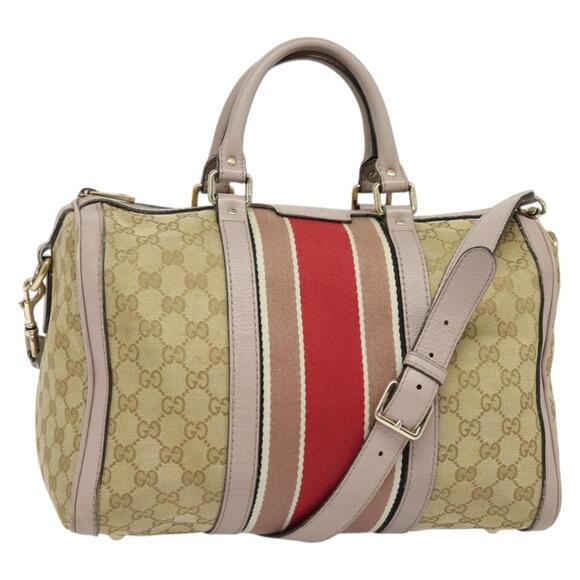 GUCCI GG Canvas Sherry Line Hand Bag Beige Gold - Picture 1 of 16